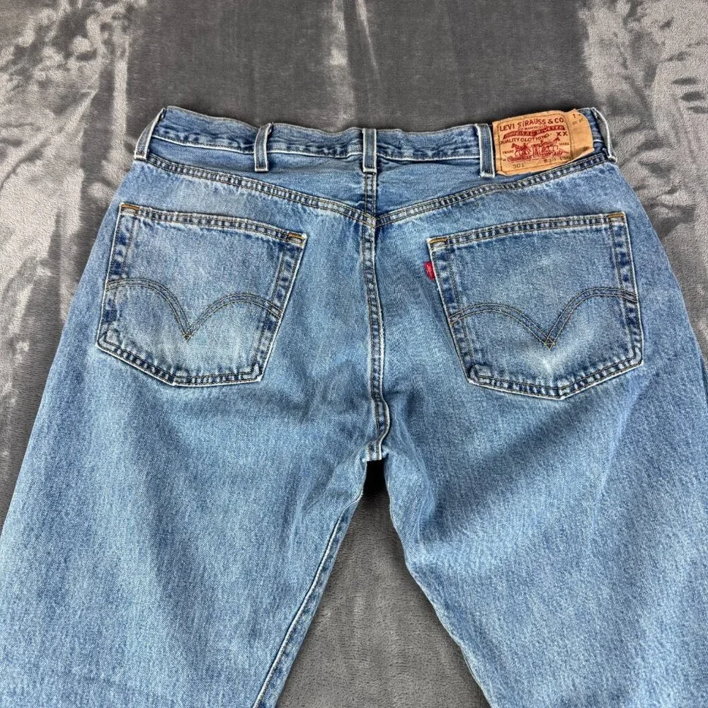 VTG 90's Levi's 501XX Size 38x30 Button Fly Blue Denim Jeans Slight Distressing